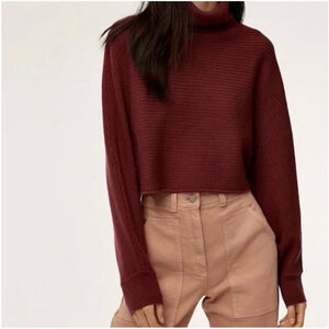 Wilfred Free Niomi Cropped Turtleneck Sweater XS Rust Red